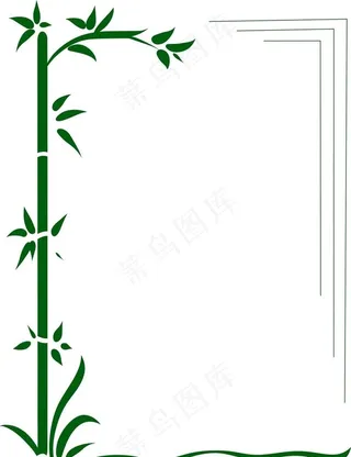 古风花草植物竹子元素装饰边框图片
