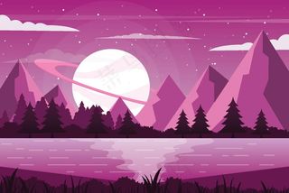 扁平化渐变风景图片