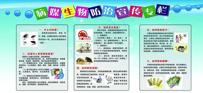 病媒生物危害和防治宣传展板图片cdr矢量模版下载