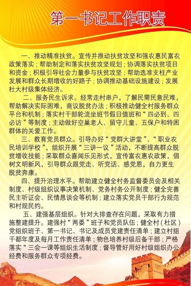 第一书记工作职责图片psd模版下载