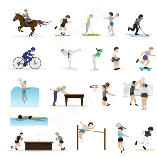 卡通运动小人矢量素材图片