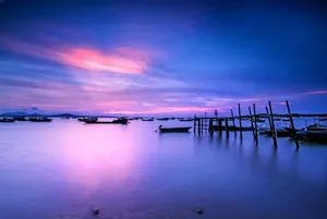 海陵岛晚霞图片