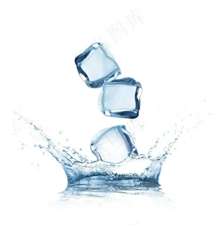 冰块水花图片