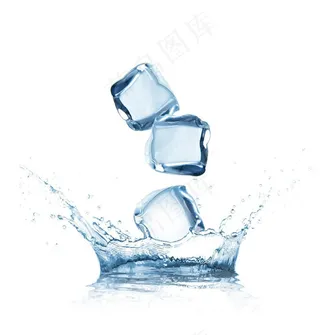 冰块水花图片