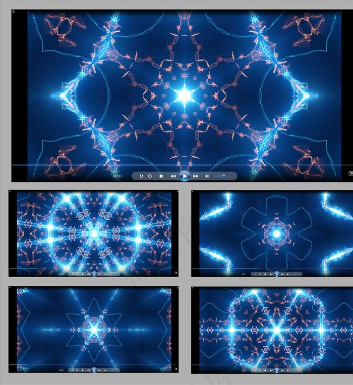 蓝色绚丽星光变异视频素材