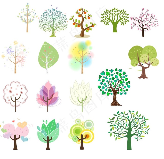 卡通树图片