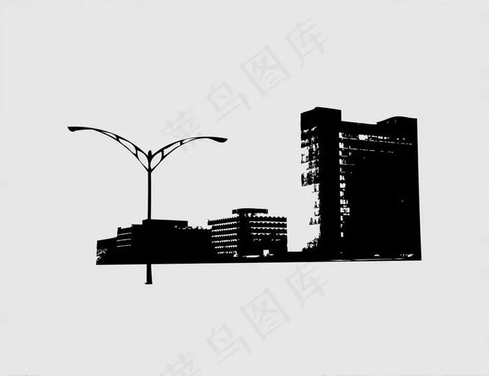 矢量建筑剪影图片cdr矢量模版下载