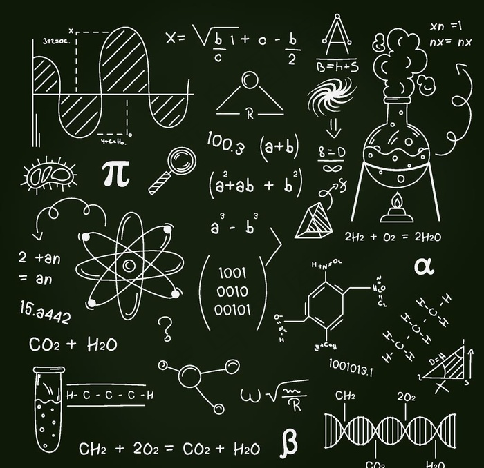 公式的黑板上涂鸦图片