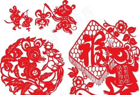 2020鼠年剪纸图片