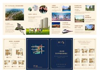 学区房地产四折页广告宣传单画册图片