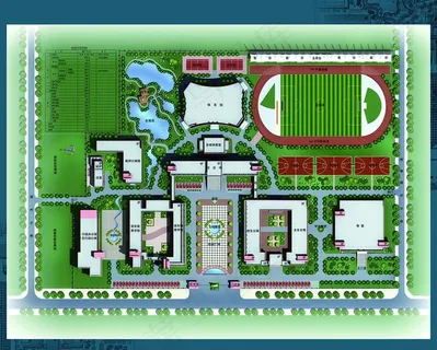学校彩色平面图图片 学校彩色平面图图片