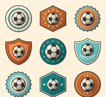 足球标签矢量图片