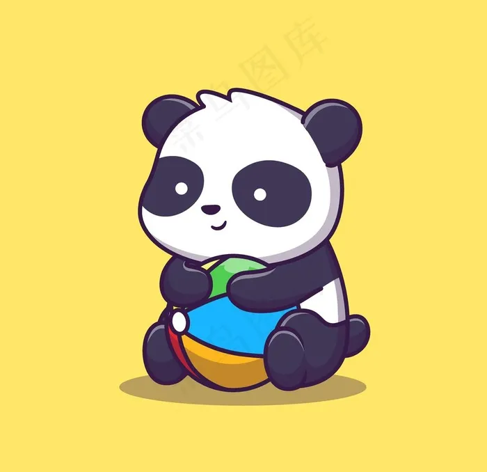 熊猫卡通造型图片eps,ai矢量模版下载