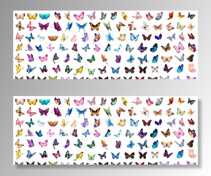 新 北欧简约蝴蝶图片(10630X4285(DPI:150))psd模版下载