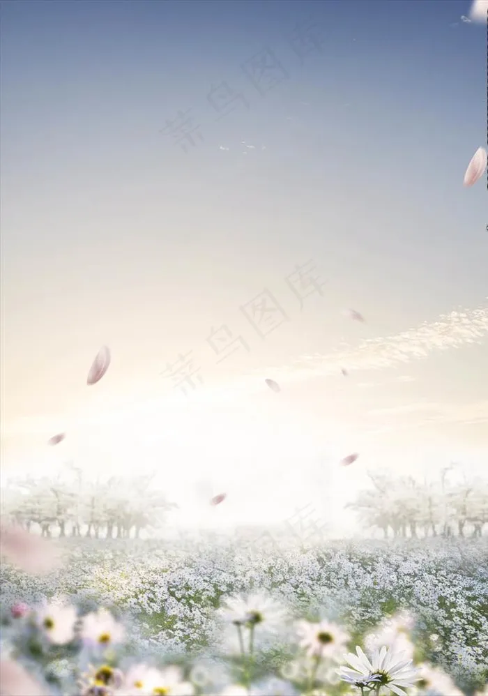 浪漫花海背景图片(3543X4843(DPI:300))psd模版下载