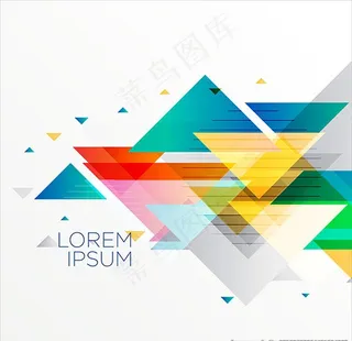 孟菲斯风格多彩三角背景图片