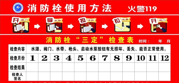 消防栓使用方法图片cdr矢量模版下载