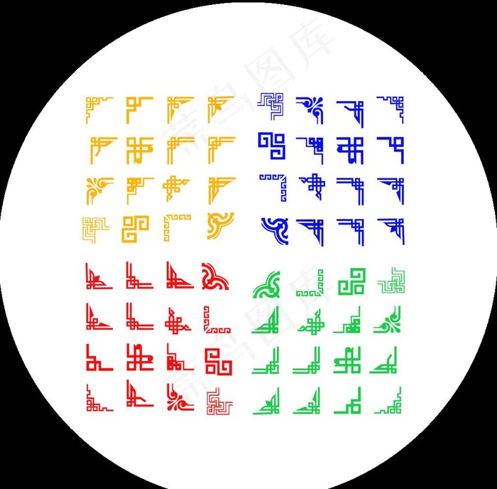 直角花纹边框图片