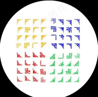 直角花纹边框图片