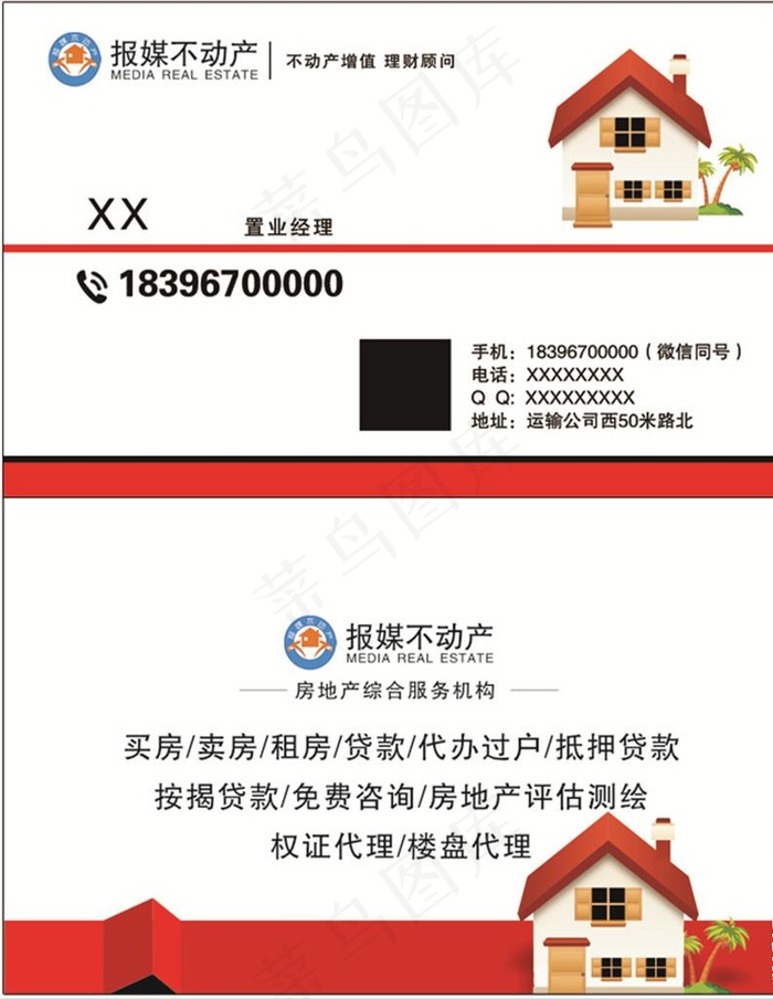 房产名片图片psd模版下载