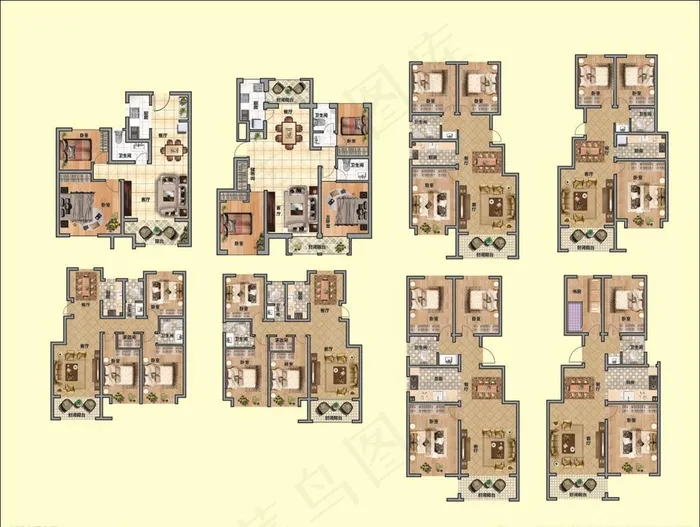 户型图图片(297X420)cdr矢量模版下载