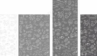 卡通海鲜底纹 简笔画图片