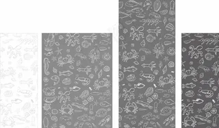 卡通海鲜底纹 简笔画图片