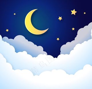 白云海报绘画图片