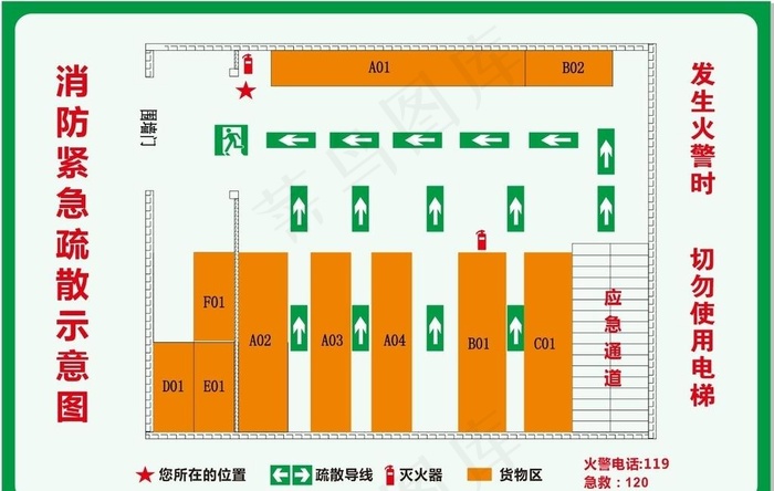 消防紧急疏散示意图图片