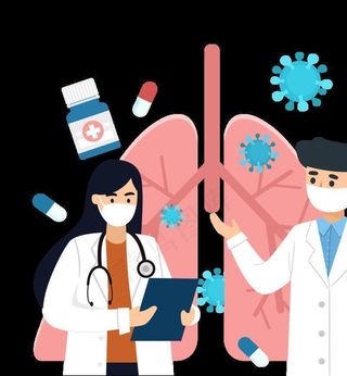 肺炎医疗防疫插画图片