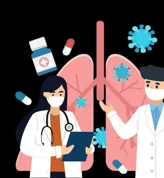 肺炎医疗防疫插画图片