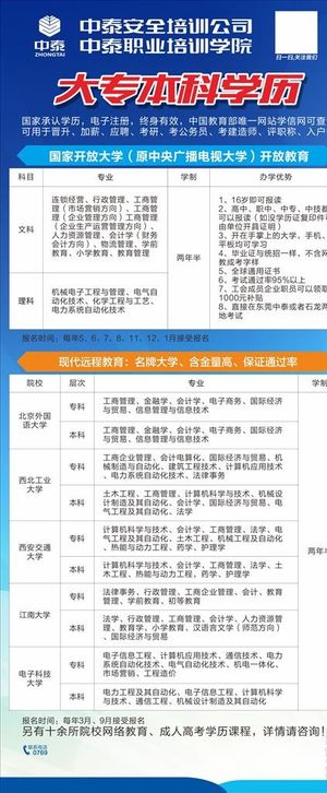 安全培训公司学历展架图片