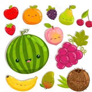 可爱表情水果图片