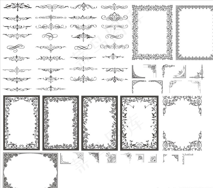欧式花纹边框素材图片