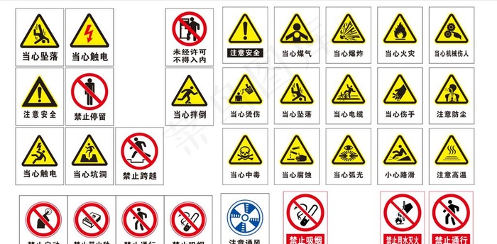 标牌 标识牌 警示牌 安全警示图片cdr矢量模版下载