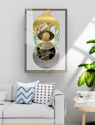 抽象金箔金色3D立体大理石装饰图片