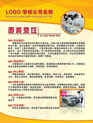 西餐烹饪宣传板图片