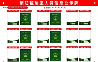消防控制室人员信息公示牌图片