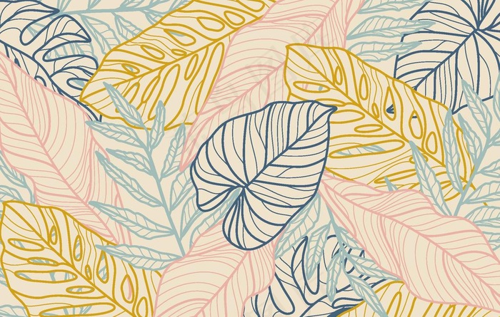 线条矢量手绘花草植物图片