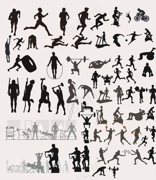 举重 跳绳 剪影 运动图片