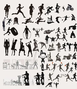 举重 跳绳 剪影 运动图片