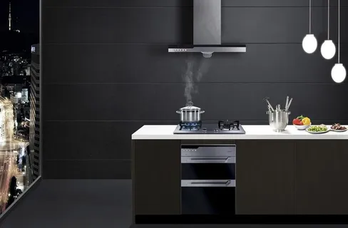 厨房做菜黑色高端合成背景素材图片