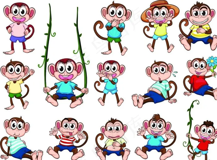 卡通猴图片cdr矢量模版下载