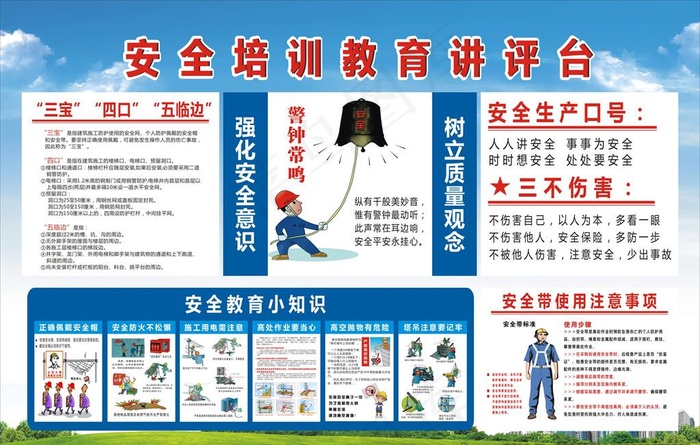 建筑施工安全教育讲评台图片
