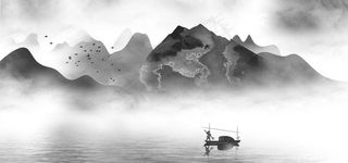 新中式水墨山水图片