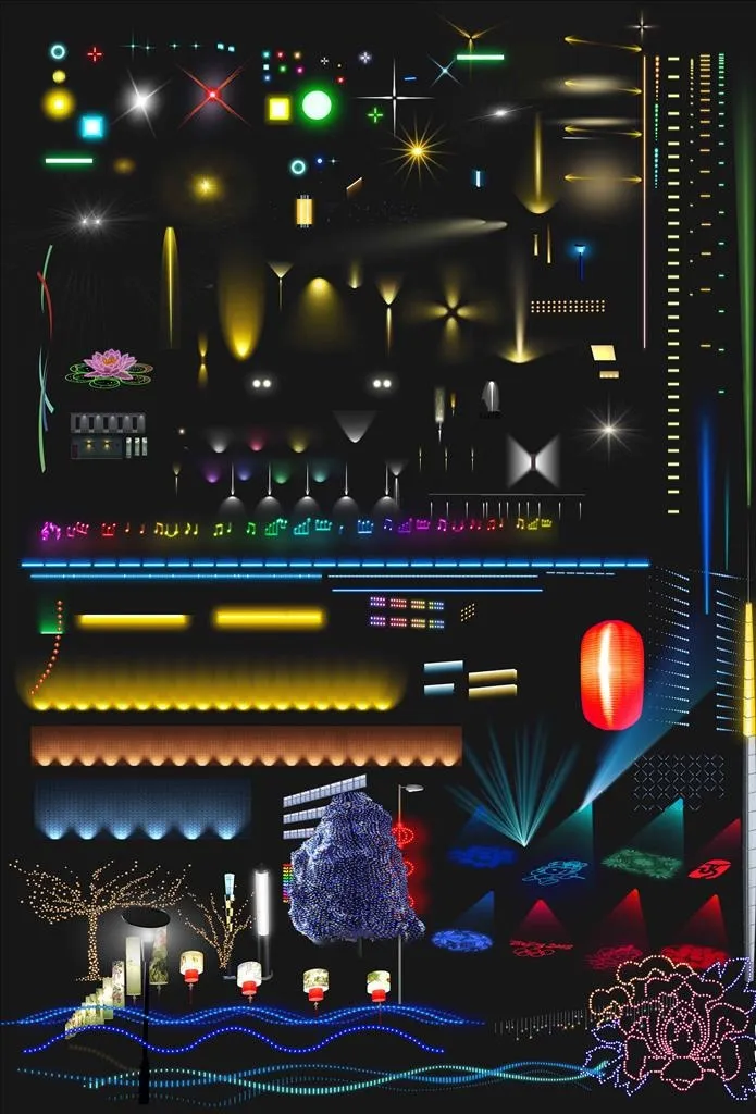 各种灯光效果图片(3941X5550(DPI:300))psd模版下载