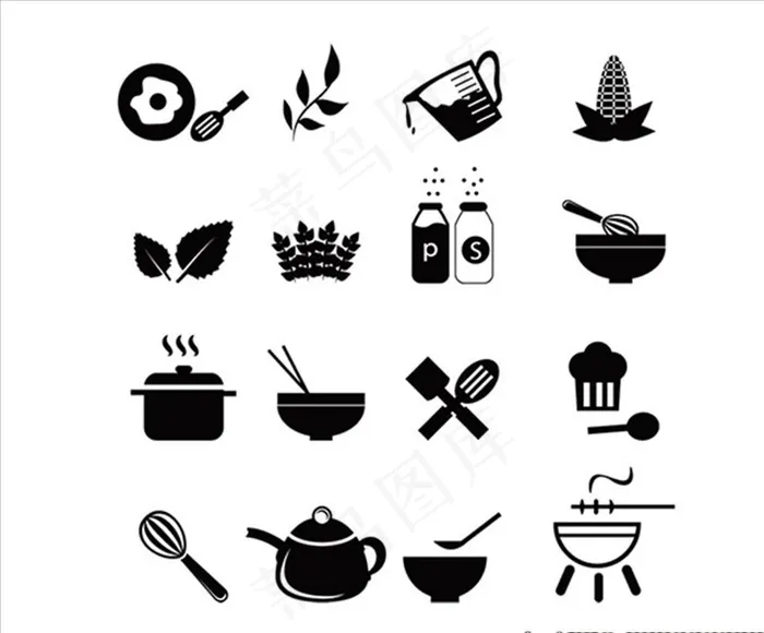厨房工具图标图片eps,ai矢量模版下载