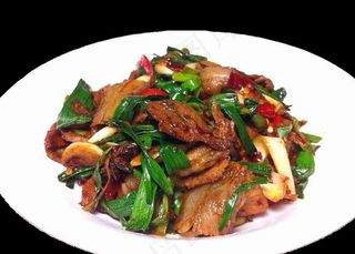 高清回锅肉  北方美食蒜苗回锅图片