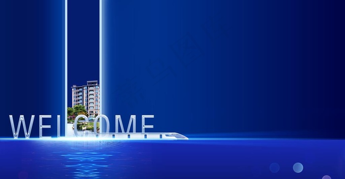 蓝色高端地产豪宅图片