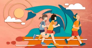 运动健身跑步人物插画素材图片